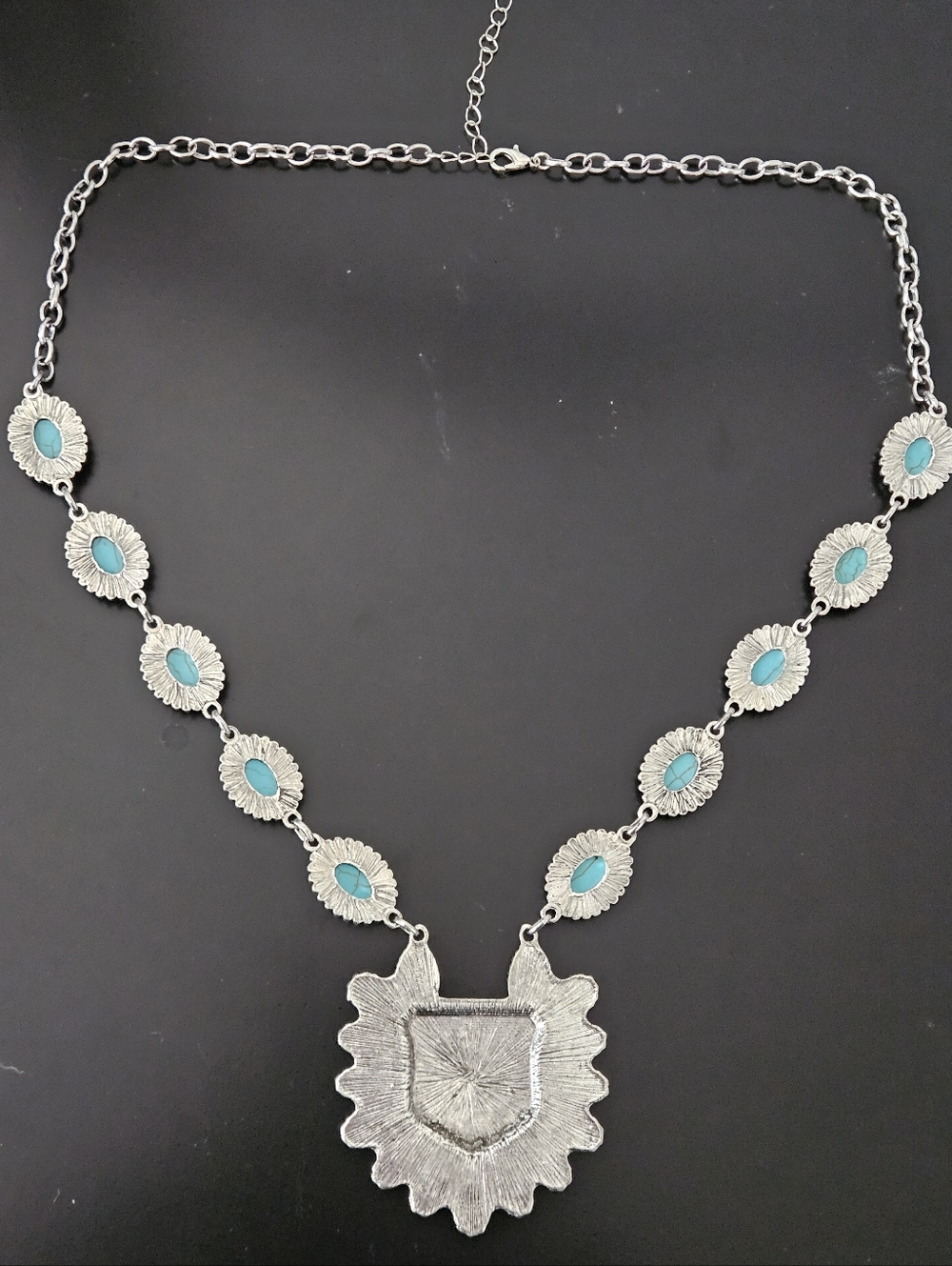 TURQUOISE NECKLACE 14" - 16" - Picture 3 of 5